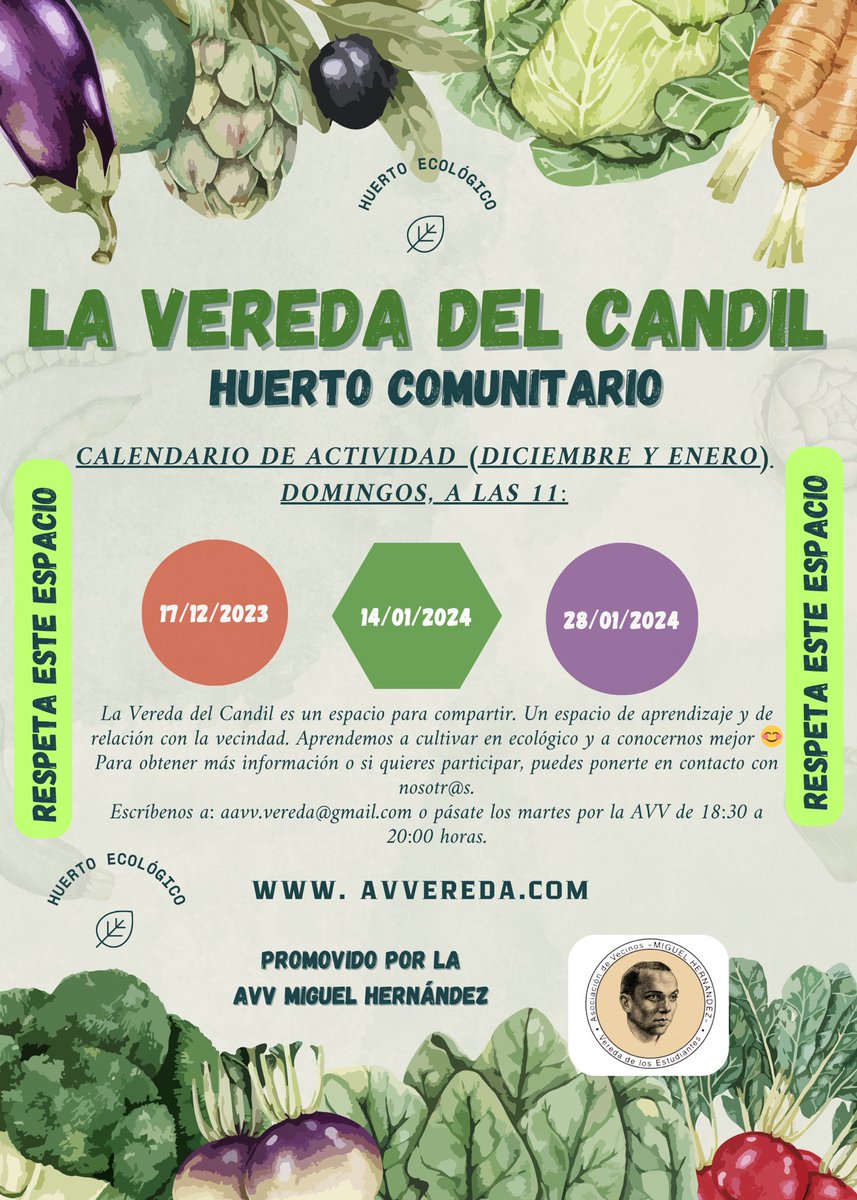 El huerto comunitario #LaVeredaDelCandil avanza 👏🏻👏🏻😊

✔️Aprendemos a analizar la tierra
✔️Delimitamos los bancales
✔️Preparamos la zona del depósito de agua
✔️Plantamos 🍓🚿🥬
✔️Quitamos la malla para que la vecindad vea lo que se está haciendo.

¡Participa!