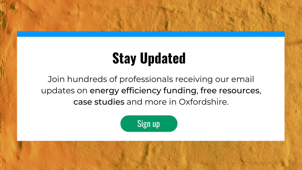 Join hundreds of professionals receiving our email updates on energy efficiency funding, free resources, case studies and networking events in Oxfordshire. ow.ly/EeWR50NFnJr