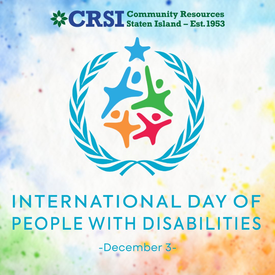 Today is #InternationalDayOfPeopleWithDisabilities! The observance of the day aims to promote an understanding of disability issues and mobilize support for the dignity, rights and well-being of persons with disabilities.

#CRSI #Awareness #IDPD