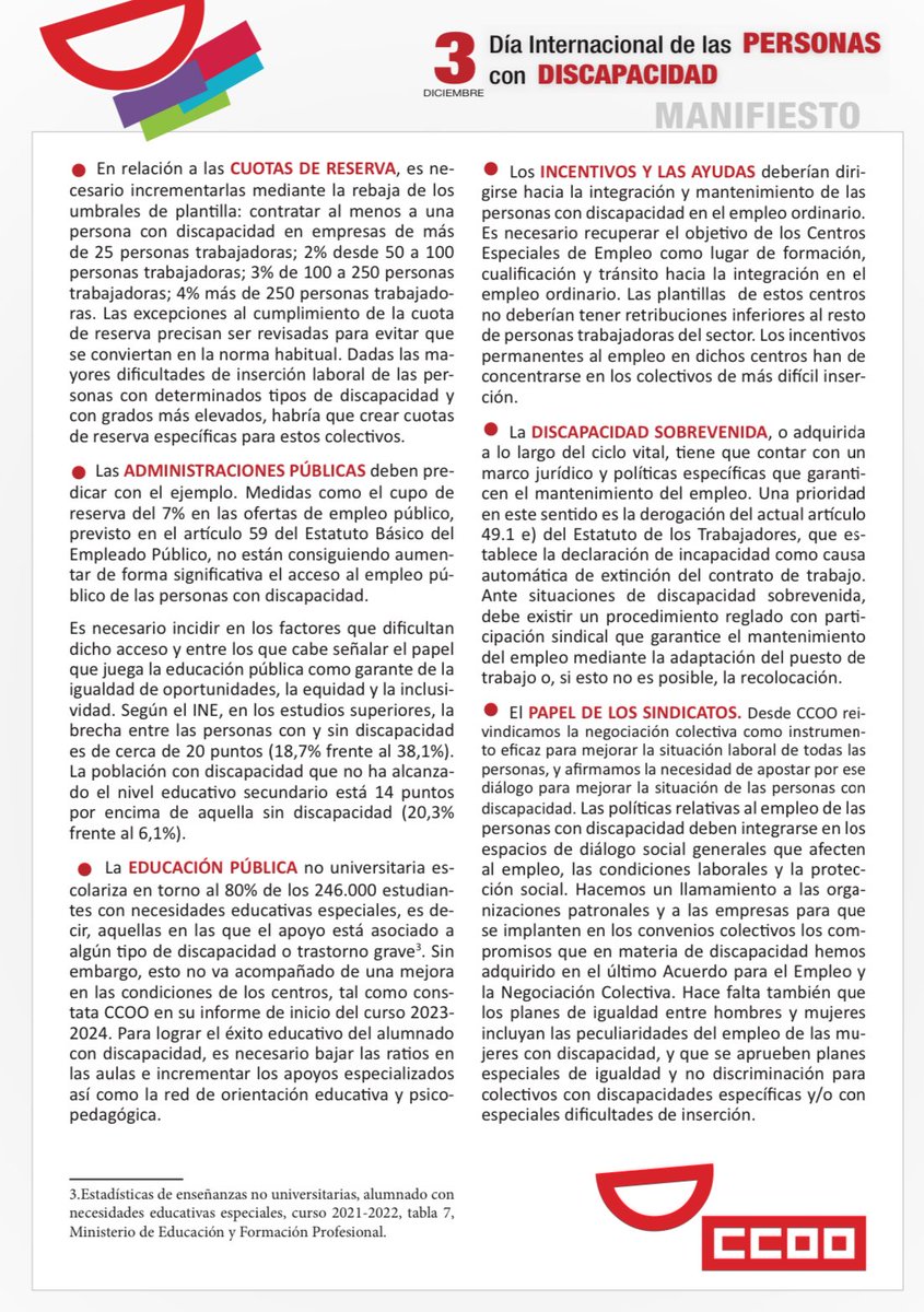 📆 Hoy #DiaDelaDiscapacidad #DiaInternacionalDiscapacidad me sumo ➕ al apoyo de sus reivindicaciones ✅ y a la difusión de nuestro manifiesto 📃 y pongo atención a todos los colectivos 👥 que, como el LGTBI+ 🏳️‍🌈 con discapacidad, 👉🏻 sufren discriminaciones múltiples ✖️STOP ‼️