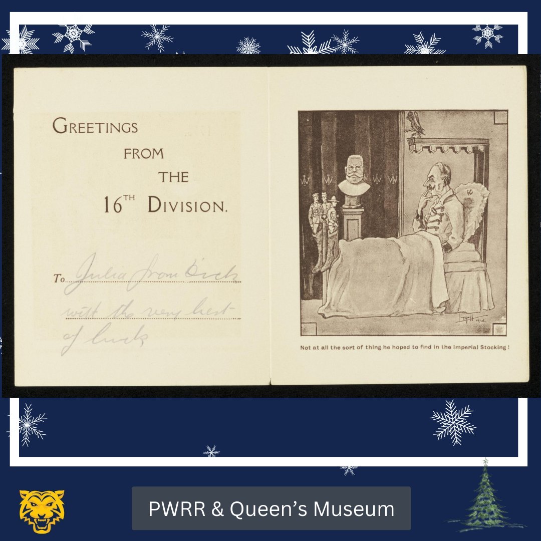 For #EYAYourArchive today we have #EYAFestive and we are featuring a fun #Christmas card from 1918. we appreciate the #satire. For more examples see 
theogilbymuster.com
#pwrr #WW1