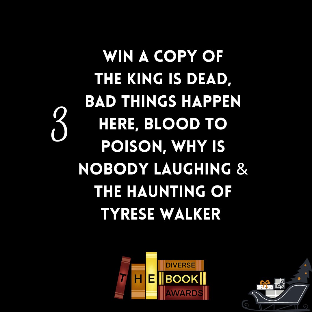 Day 3 is YA books: WIN a copy of The King Is Dead, Bad Things Happen Here, Blood to Poison, Why Is Nobody Laughing and The Haunting of Tyrese Walker. To enter FOLLOW us, RT, LIKE this post and COMMENT #TheDBAwards Closes 6pm. UK only.