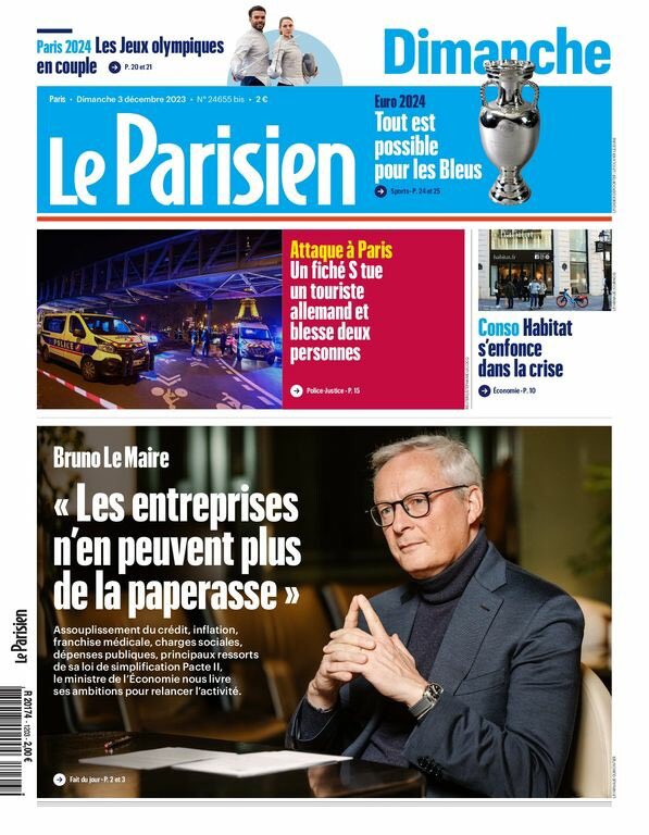 Bruno Le Maire (@brunolemaire) on Twitter photo Les entreprises n’en peuvent plus de la paperasse et de la lourdeur des procédures. Nous travaillons sur des mesures drastiques de simplification pour les entreprises.
À lire mon interview dans <a href="/le_Parisien/">Le Parisien</a> : leparisien.fr/amp/politique/… Les entreprises n’en peuvent plus de la paperasse et de la lourdeur des procédures. Nous travaillons sur des mesures drastiques de simplification pour les entreprises.
À lire mon interview dans <a href="/le_Parisien/">Le Parisien</a> : leparisien.fr/amp/politique/…