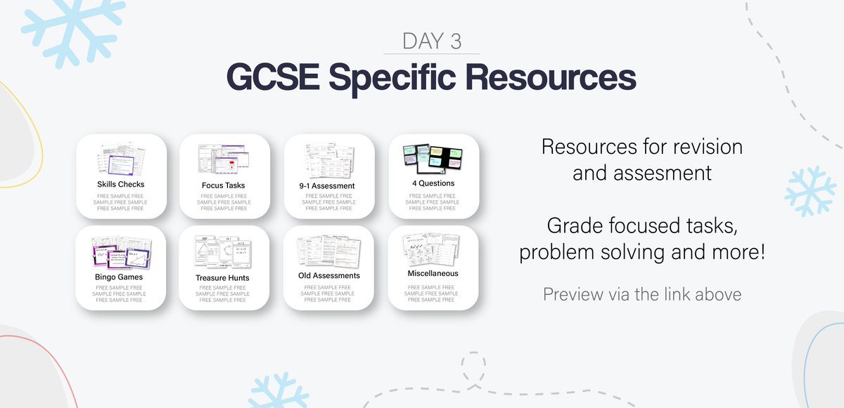 DAY 3 - GCSE Specific Resources FREE SAMPLES!!

Check out the link below to preview our new layout for this section...   

mathsbox.org.uk/x/3.php

Specific resources for GCSE covering grades 1 to 9.

🎁Don't forget to REPOST to enter our giveaway competition🎁
