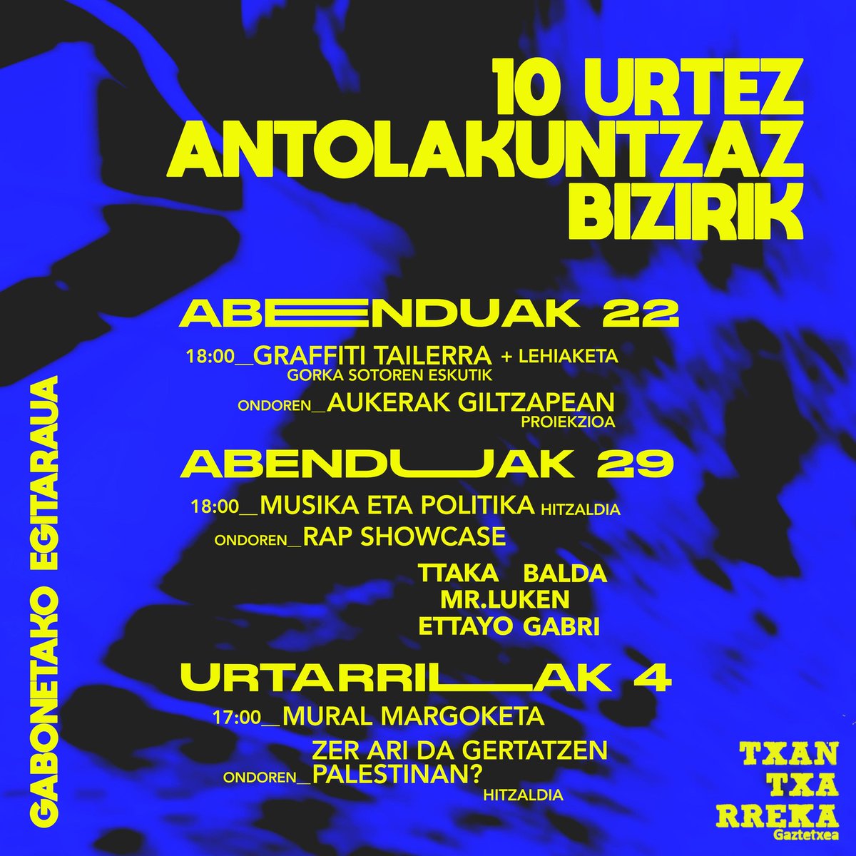 10. urteurrenari bukaera emateko, gabonetako egitaraua antolatu degu gaztetxean, aisialdirako hainbat jarduerarekin. Egon adi gure sare sozialetara, laister berri gehiago igoko baitugu. Animatu eta parte hartu!!