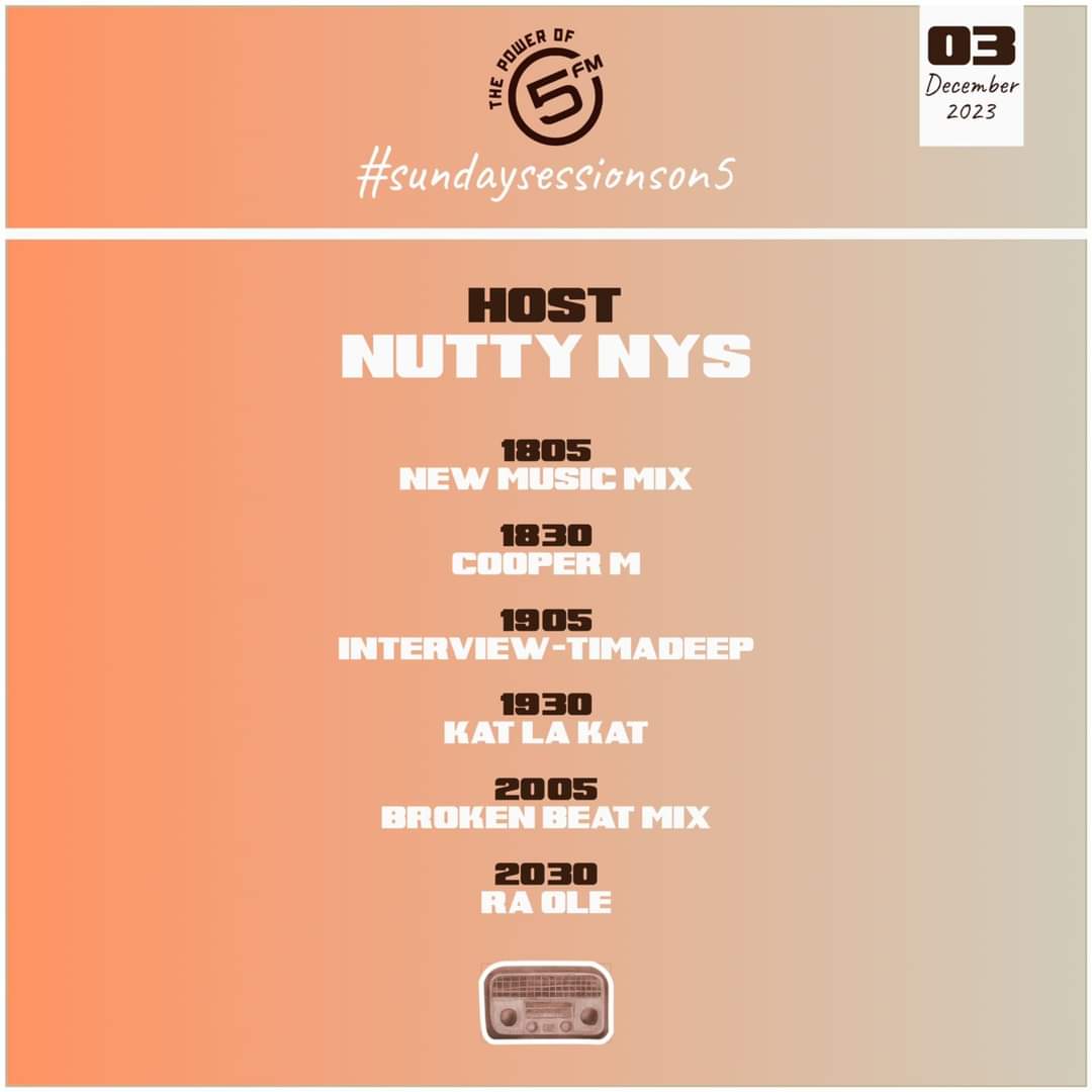 ItsMartinSA's tweet image. To we Go DEEP!!!
KERE Deep Vibes on Radio today 📻!!!!
Kere Nutty Nys o tshwere Kgosi Kat La Kat 🙆🏽‍♂️on  #SundaySessionson5 
Kere #DeepVibes 😎
#KeepItDeep 
#KLK
#SundaySessionson5