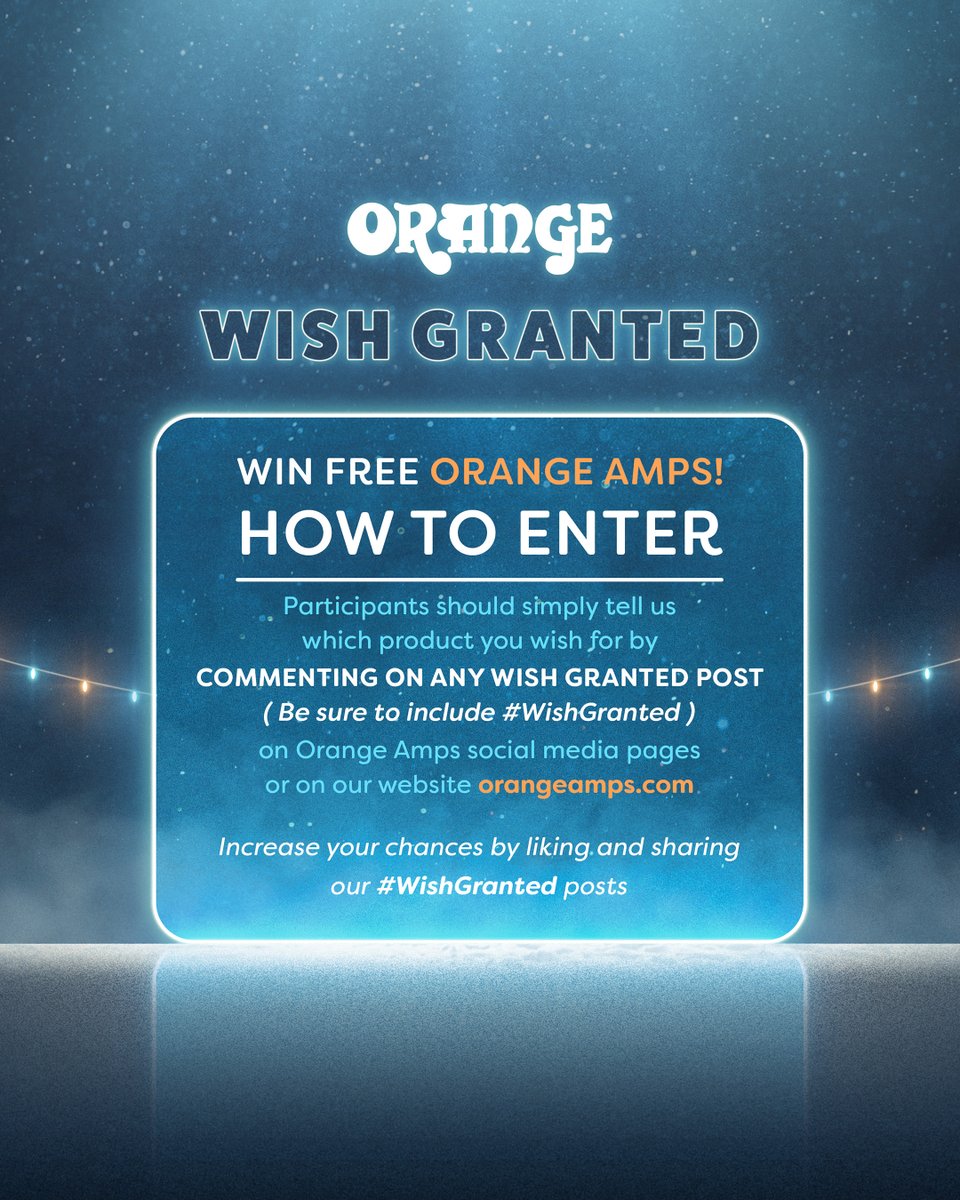 This year, we’re granting over 100 wishes and giving away $25,000 worth of Orange gear - so make your wish now! #WishGranted ✨

🚨 Scam Caution: ALWAYS contact Orange via our website 'contact' page on orangeamps.com to confirm if you've won.
