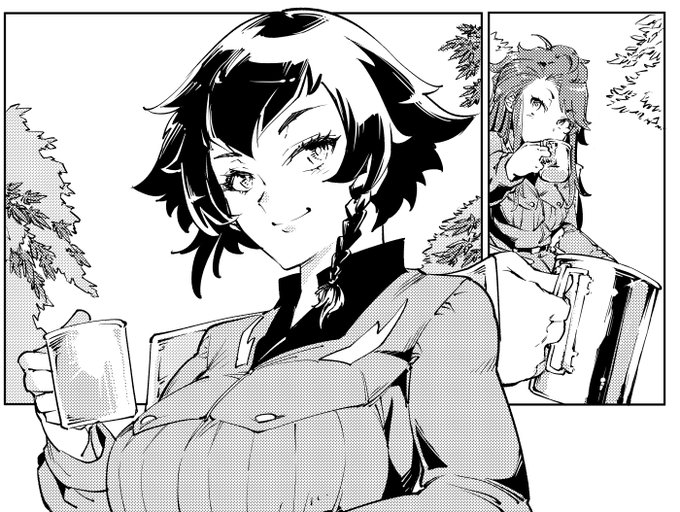 背景やら戦車やら挟むとキャラ絵が楽しさひときわに感じるわい。