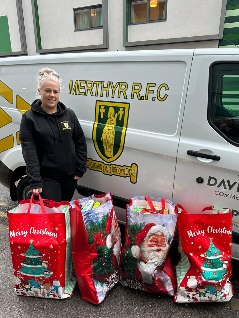 RFCMerthyr's tweet photo. Here's Libby & Carla dropping presents to LATCH Children's Cancer Charity at Cardiff Children's Hospital in December 2022!
We're planning to do similar this year and hope to top the £300 raised last year. There's a tin on the bar #HelpMakeADifference
#MoreThanJustRugby❤️ https://t.co/vcGxJGvO8p