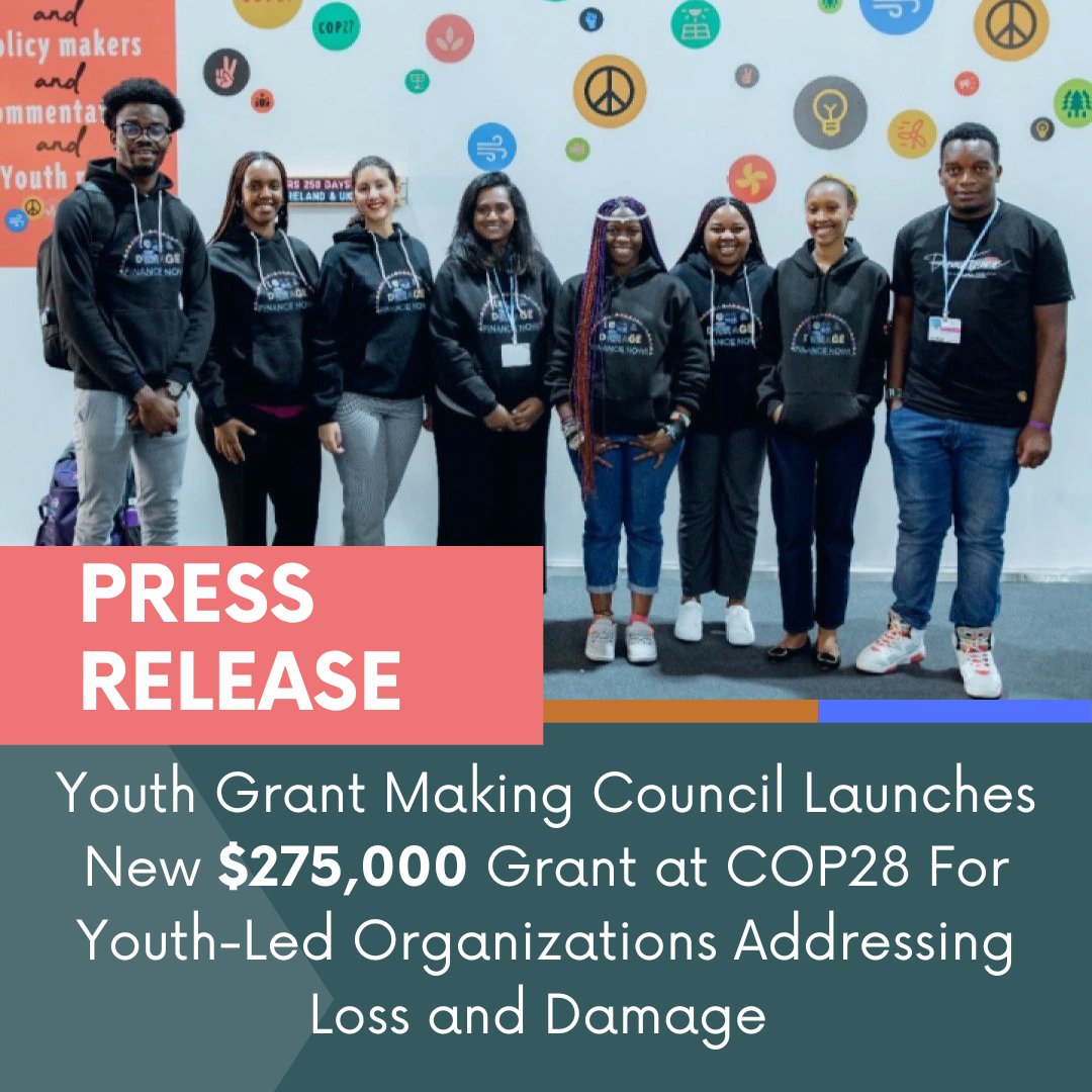 📢: Breaking news youth council launches new $275,000 grant <a href="/COP28_UAE/">COP28 UAE</a> thanks to <a href="/OpenSociety/">Open Society Foundations</a> and  <a href="/CJRFund/">Climate Justice Resilience Fund</a> 
📰: This recently published press release captures helpful information about the new grant for youths by youths. 
🔗: Access press release here: bit.ly/417yjJF