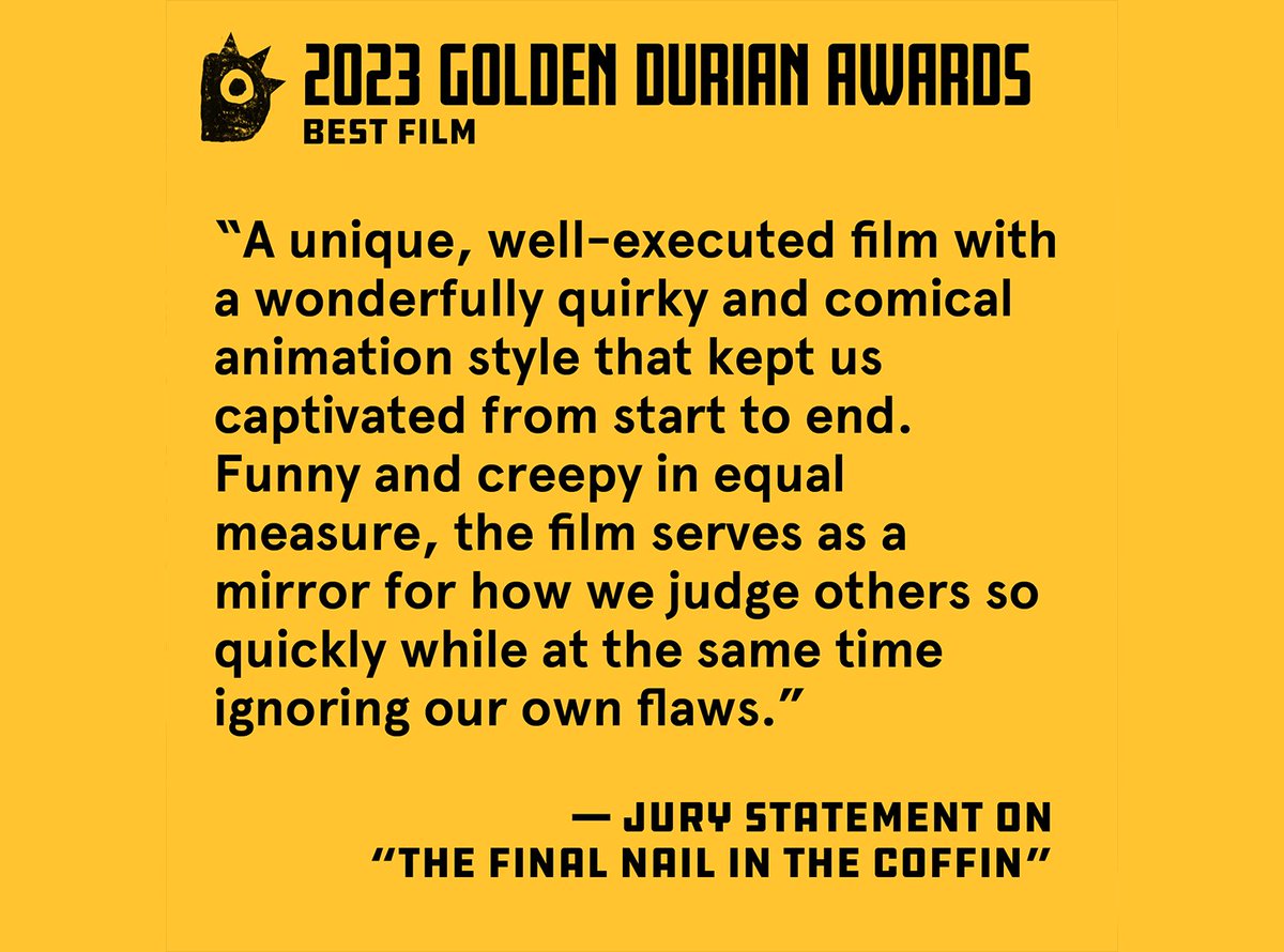 Thank you Cartoons Underground for giving me the "Best Film" award. Its was an honour to get to show my film at South East Asias largest animation fest.