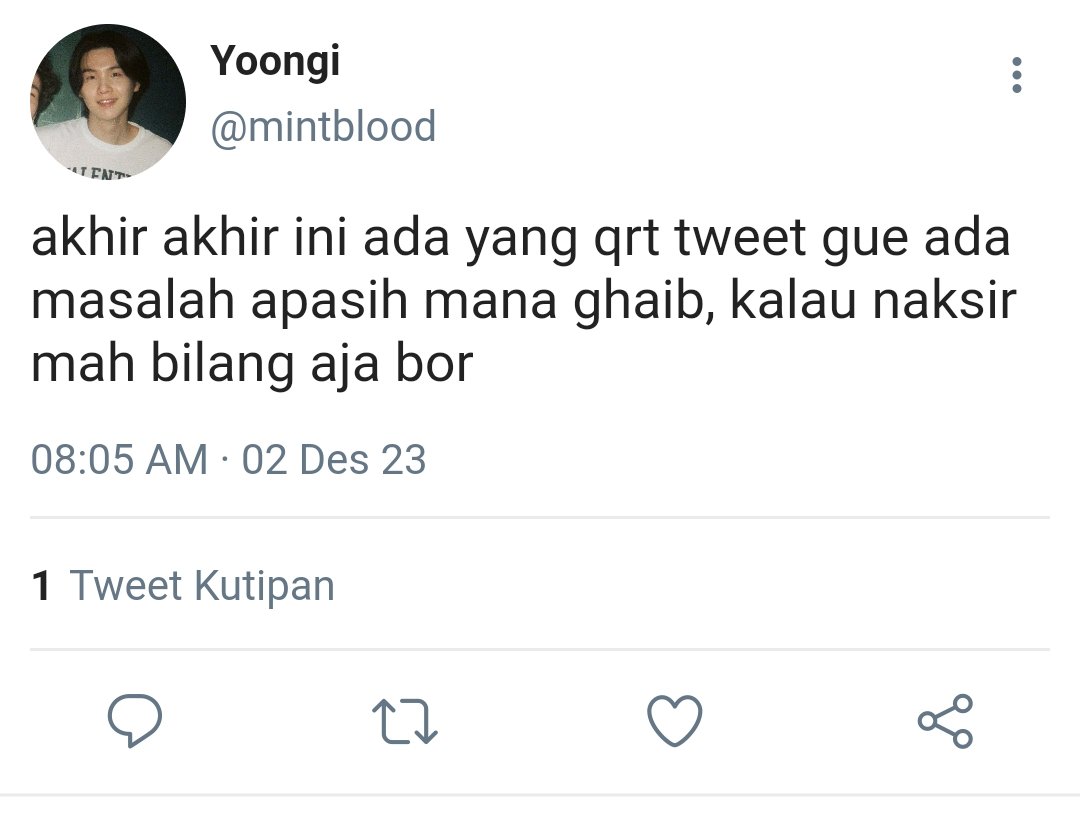 chamouraz's tweet photo. Yoonmin one tweet au

Yoongi risih ketika dirinya tau bahwa akhir akhir ini ada orang yang selalu qrt postingannya dan dia tidak tahu jika orang itu adalah orang yang diam diam menyukainya. https://t.co/Q5etaOIUYf