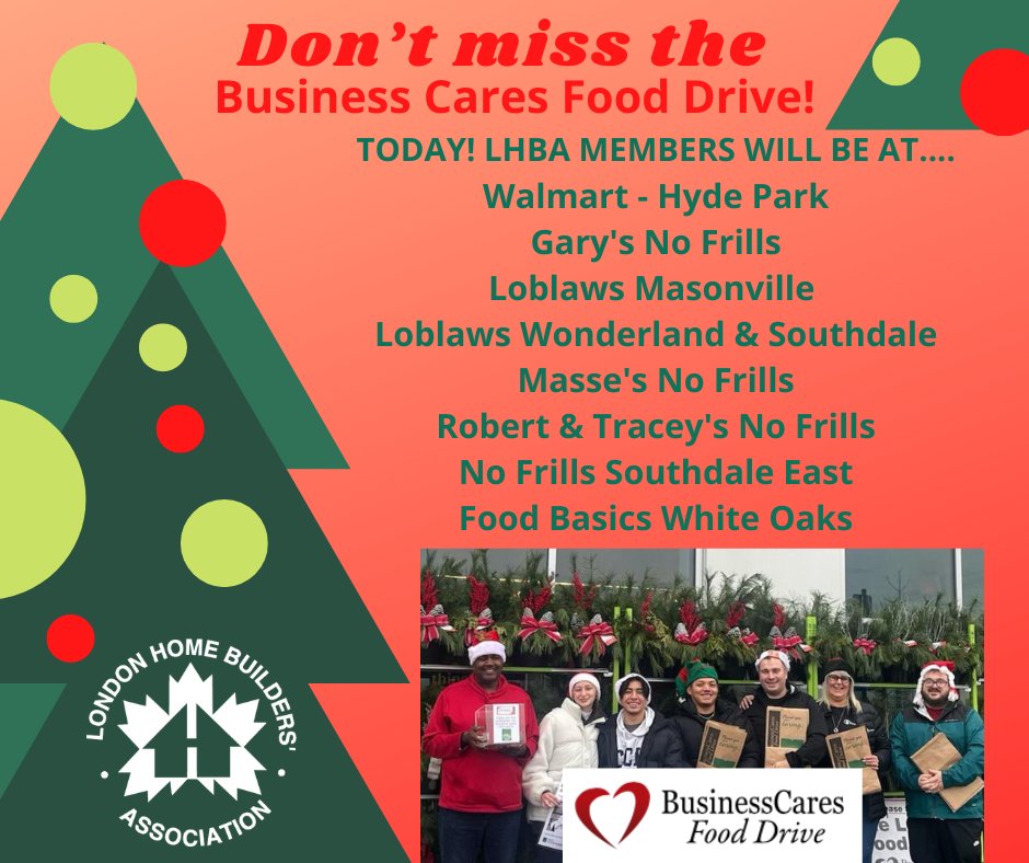 London Home Builders (@lhba_) on Twitter photo Today is the final day of the <a href="/businesscares/">Business Cares</a> Food Drive Grocery Store Weekend. Come and show your support!
Can't make it today? Consider making a donation to one of our teams online: bit.ly/47LcPV5
#ldnont #ldnontario #lhba #businesscare2023 Today is the final day of the <a href="/businesscares/">Business Cares</a> Food Drive Grocery Store Weekend. Come and show your support!
Can't make it today? Consider making a donation to one of our teams online: bit.ly/47LcPV5
#ldnont #ldnontario #lhba #businesscare2023