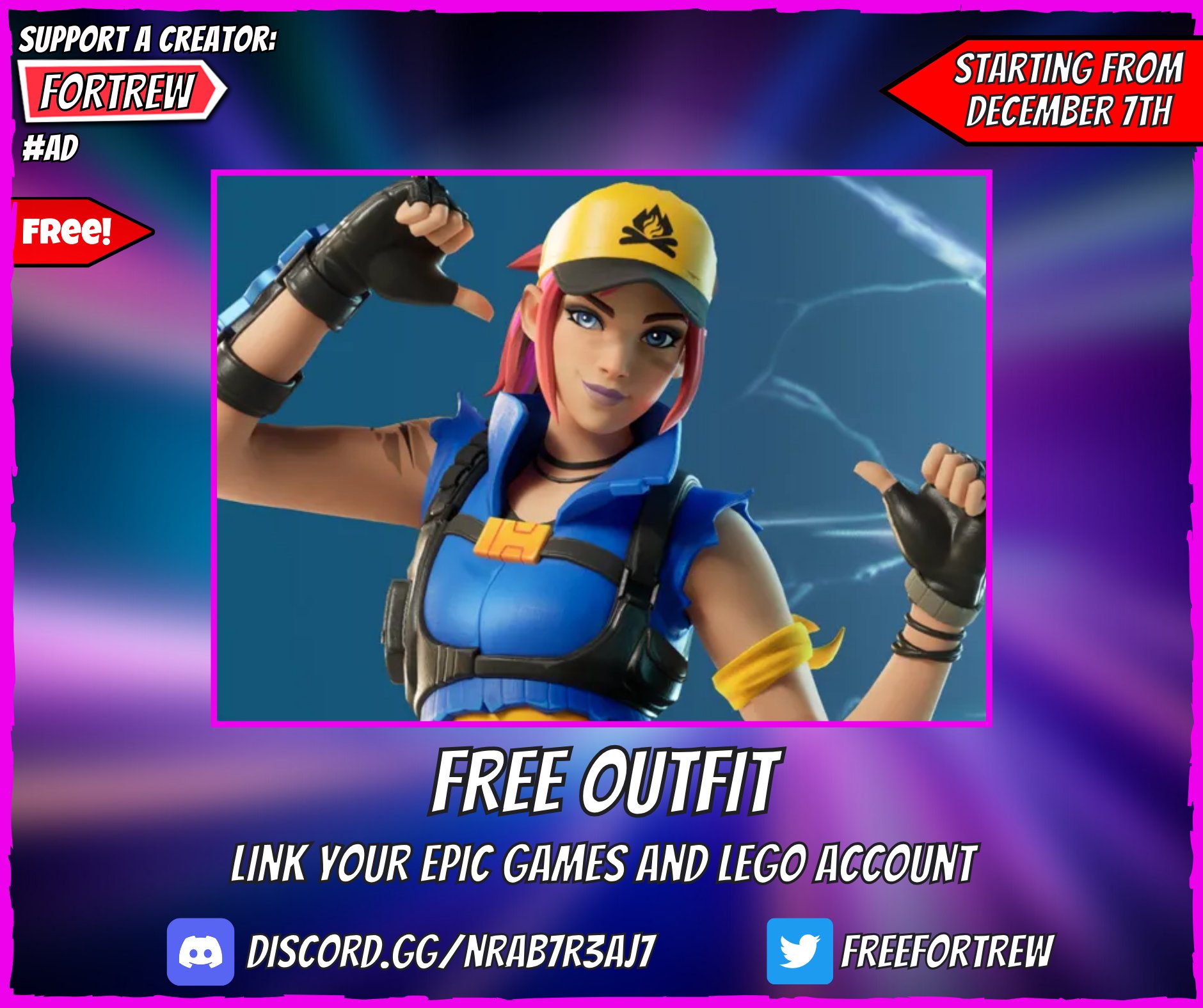 Free Fortnite Rewards on X: Free Outfit Link your Epic Games and