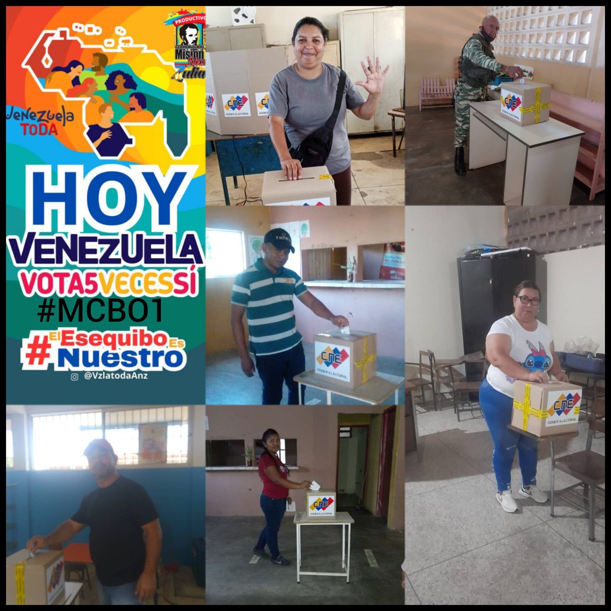 3DeDiciembre📝 Ejerciendo Nuestro Derecho al Voto. 
Activos Coord Municipal, Académico Estructura Municipal, Facilitadores Y Vencedores. 
#EsequiboSiempreNuestro 
#MCBO1 
<a href="/_LaAvanzadora/">Yelitze Santaella</a> 
<a href="/misionribaszul1/">Misión Ribas Zulia</a> 
<a href="/NicolasMaduro/">Nicolás Maduro</a> 
<a href="/PoetaLaya/">Luis laya</a> 
<a href="/avelujo/">Soñador</a>