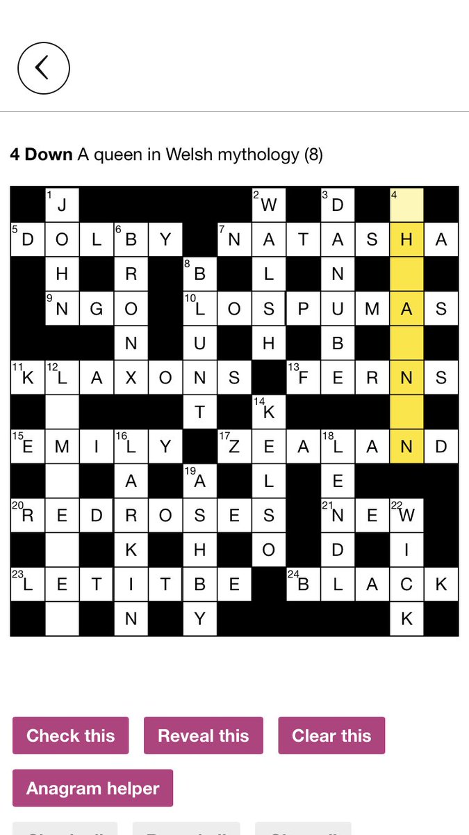 FringePints's tweet image. Hi @elisjames , we are two answers away from completing this week’s Guardian Weekend crossword. Both appear to be firmly in your wheelhouse. Could you help us out? Many thanks