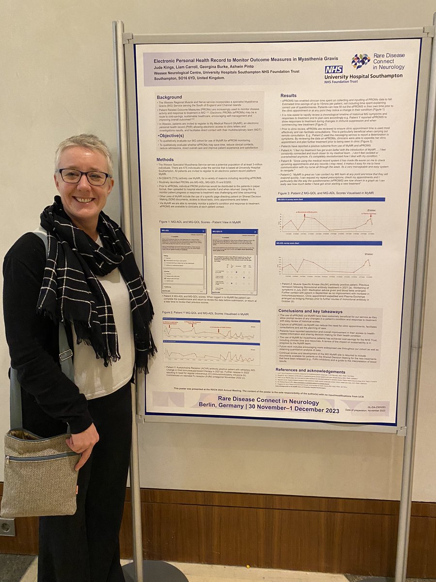 Great few days at the RCDN in Berlin, networking with our international colleagues in Myasthenia Gravis. Proud to have our poster presentation on display showcasing our use of My Medical Records and patient related outcome measures. @CentreWessex @JoeTeape @sarah_halcrow