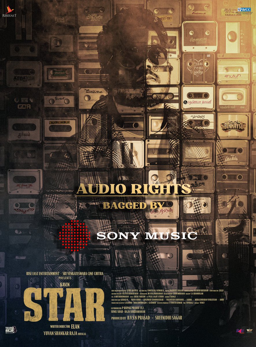 Guess the number of songs ??? Audio rights of #STAR ⭐ is acquired by @SonyMusicSouth 🎶 A @thisisysr Musical 🔥🎵 #STARMovie @Kavin_m_0431 @elann_t @riseeastcre @SVCCofficial @Pentelasagar @BvsnP @ivyofficial2023 @RajaS_official  @Sunilofficial @Ezhil_DOP