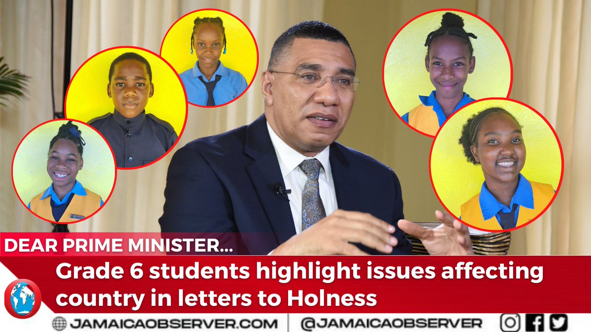 Five Grade 6 students of Snowdon Primary and Infant School in Manchester have written individual letters to Prime Minister Andrew Holness expressing concern about a number of issues affecting Jamaica, and offering solutions.
jamaicaobserver.com/news/dear-prim…