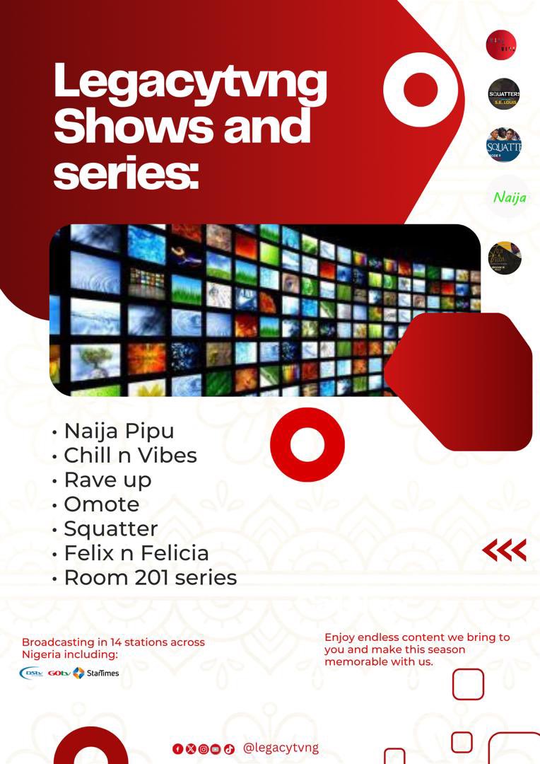 legacytvng's tweet photo. We are ready to bring you contents through our shows and series that would make you have a remarkable season and an amazing Christmas holidays.
Stay tuned! New episodes will be released soon.
Subscribe to our YouTube channel
#Content #holiday #legacytv https://t.co/g7VkhMTnTW