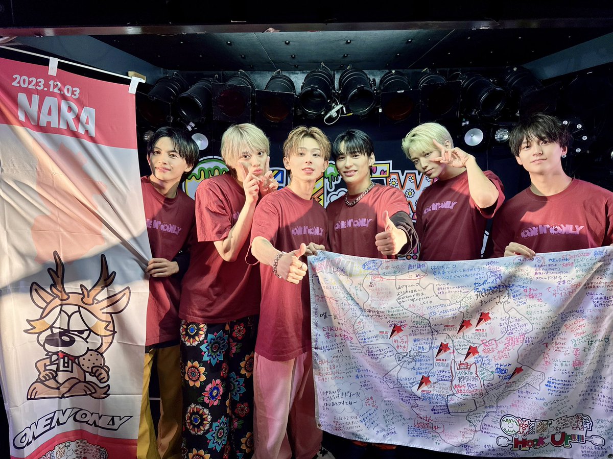onenonly_tokyo's tweet photo. ＼ありがとうございました！／

「ONE N’ SWAG ～Hook Up!!!!!!〜」  @奈良・NEVERLAND 🗾

お越しいただいた皆さまありがとうございました😁
奈良  #SWAG 最高❗️

次回は明日12/4(月) @京都・KYOTO MUSE
京都 #SWAG 待っててねー❗️

#ワンエン #ワンエン47 https://t.co/6v8W4msQ8J