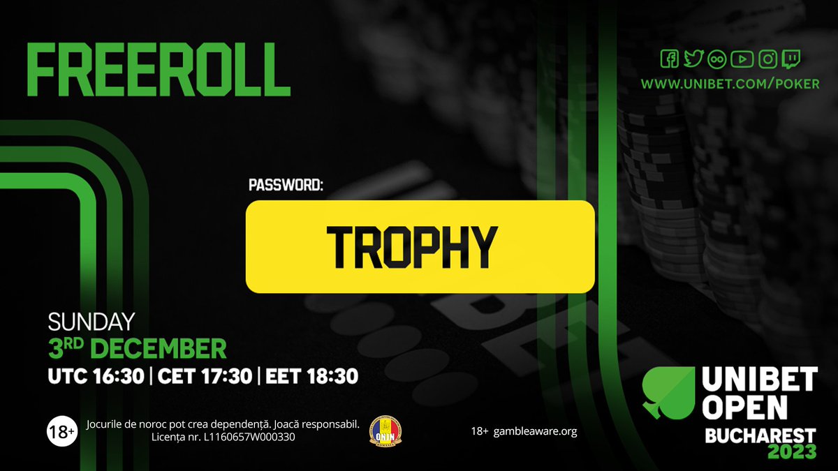 Today is all about winning trophies Join our livestream freeroll with the below password. Who knows, you might win something too! Glgl😃 #freeroll
