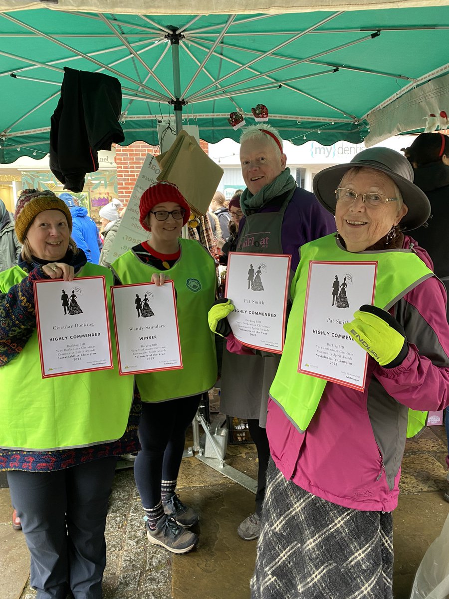 It’s smiles all round at the Circular Dorking stall where Wendy got the volunteer of the year award and sustainability won the day! #hellodorking