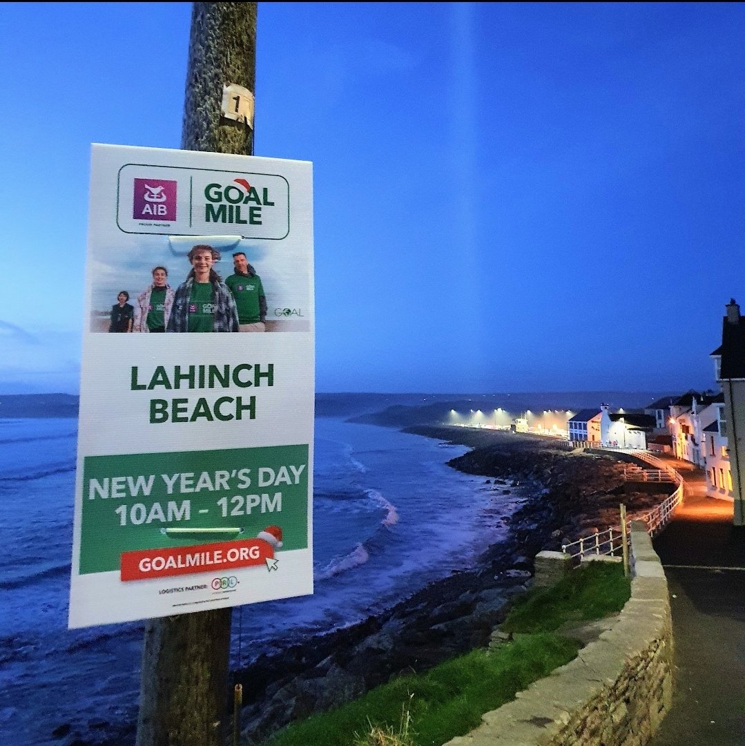 LahinchGoalMile's tweet image. Lahinch #GOALMile returns this New Year's morning from 10am on the Prom! Whether it's your first, or fortieth GOAL Mile, we are looking forwarding to seeing you there! 

Please Follow, RT &amp;amp; Spread the word!