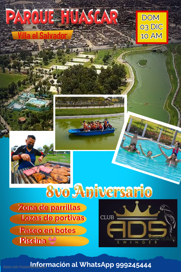 AlexEventosSw's tweet photo. Hoy celebramos nuestro 8vo ANIVERSARIO de una manera diferente
Confraternizaremos en un ambiente de campo al aire libre 
#swingerlima https://t.co/lPrBtftxE9