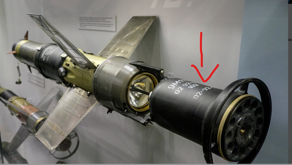 A clear picture of Konkurs missile (9M113) with pyrotechnic gas ejector ...