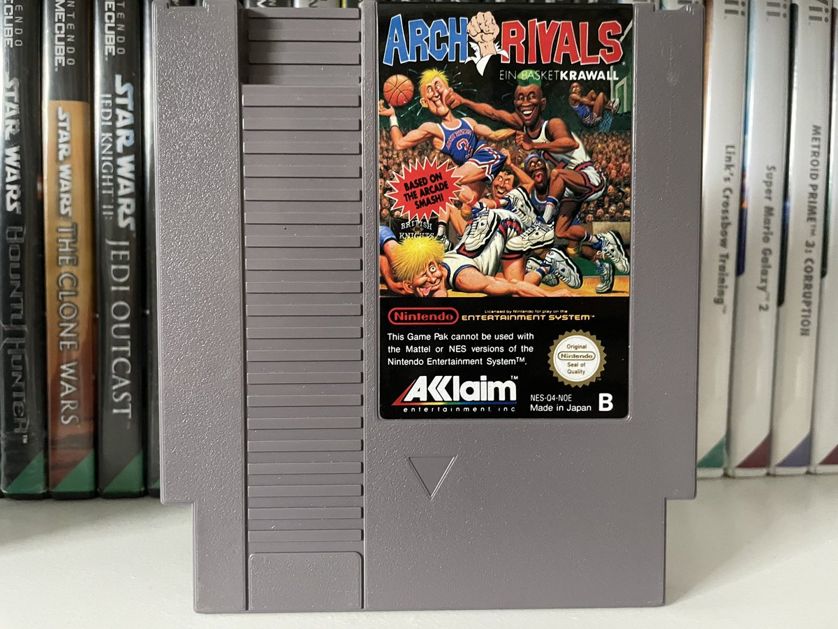 Retro_sheriffen's tweet photo. Hi everyone. I collect video game.
Here we have #archrivals
One is for the us market and the other is for the european market.
A basketball video game released by Midway for arcades in 1989 and 1990 for the nes.

#snes #nes #nintendo #nin10do #nintendolife #repro #retrogaming https://t.co/Ib4kLDa3ib