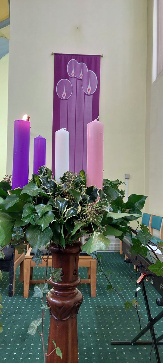 Today we light the first advent candle. A sign of hope in much of today's darkness. 'The first is for God's promise  to put the wrong things right,  and bring to earth's darkness  the hope of love and light. '