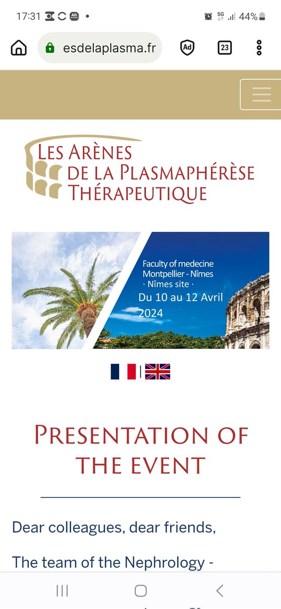 Moranne Olivier (@moranne71917640) on Twitter photo Save the date!! International workshop about therapeutic plasmapheresis in Nimes, France 10-12 april 2024@arenesdelaplasma.fr Save the date!! International workshop about therapeutic plasmapheresis in Nimes, France 10-12 april 2024@arenesdelaplasma.fr
