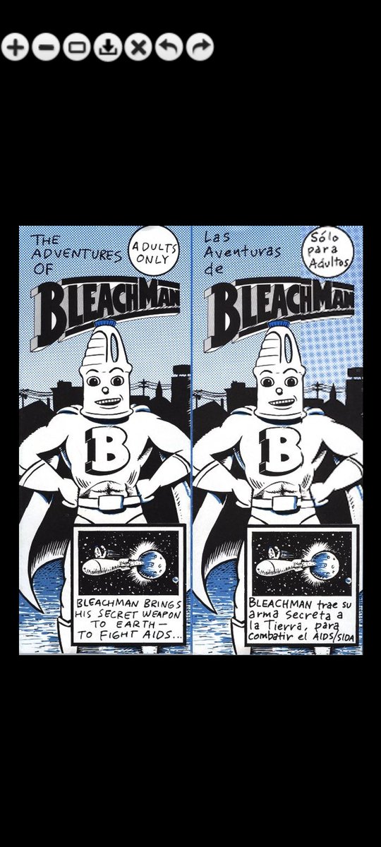 Bleachman fue un superhéroe creado en 1986 por la Assotiation for Drug Abuse Prevention and Treatmet, para prevenir la transmisión de VIH en consumidores de heroína. El objetivo: que se limpiarán las agujas y jeringuillas cuando pasaban de un consumidor a otro. #ReducciónDeDaños