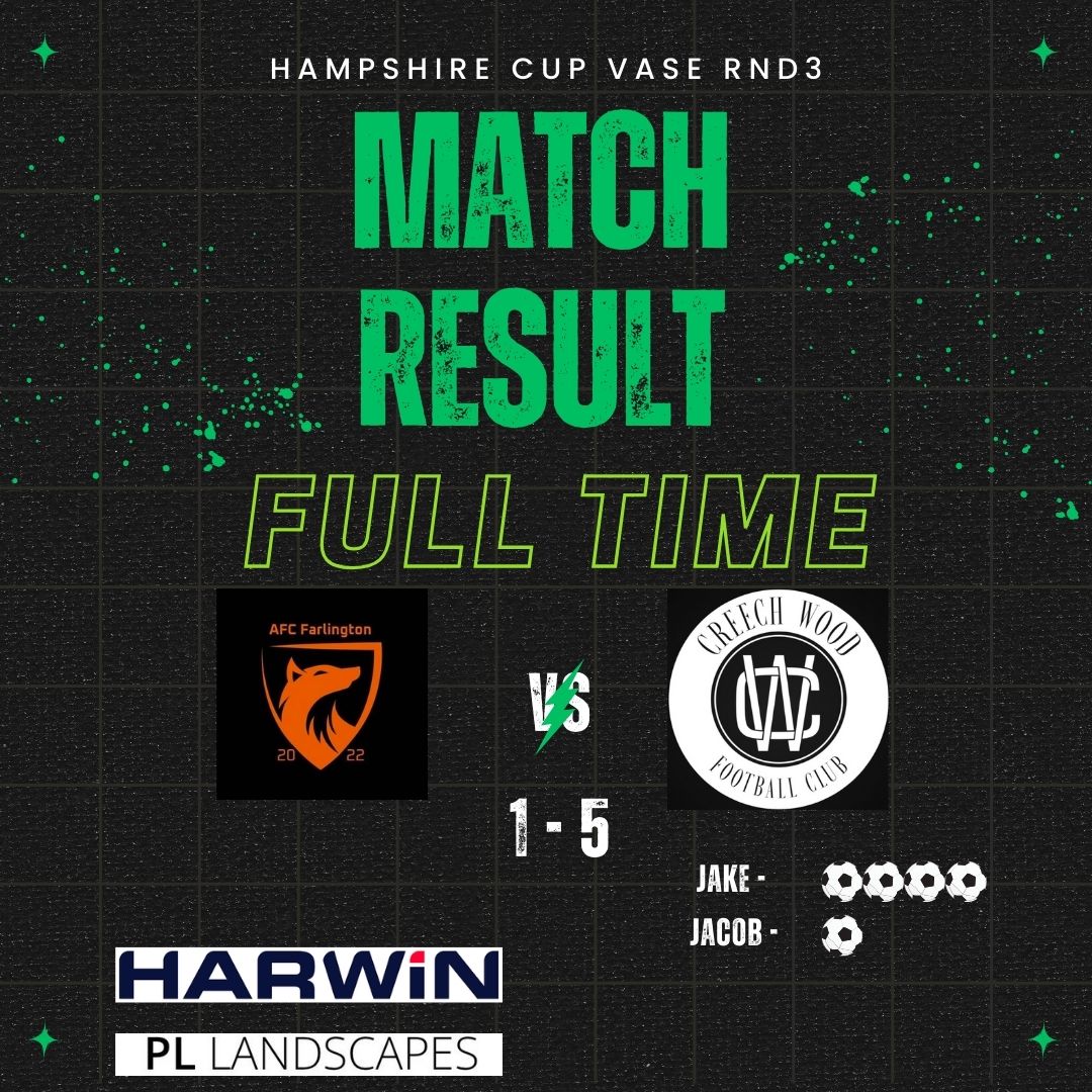 💥Creech Wood FC dispose of Div 3 team AFC Farlington out of the Hampshire Cup💥
Comfortable win, into the 🎩 we go!
#UTC