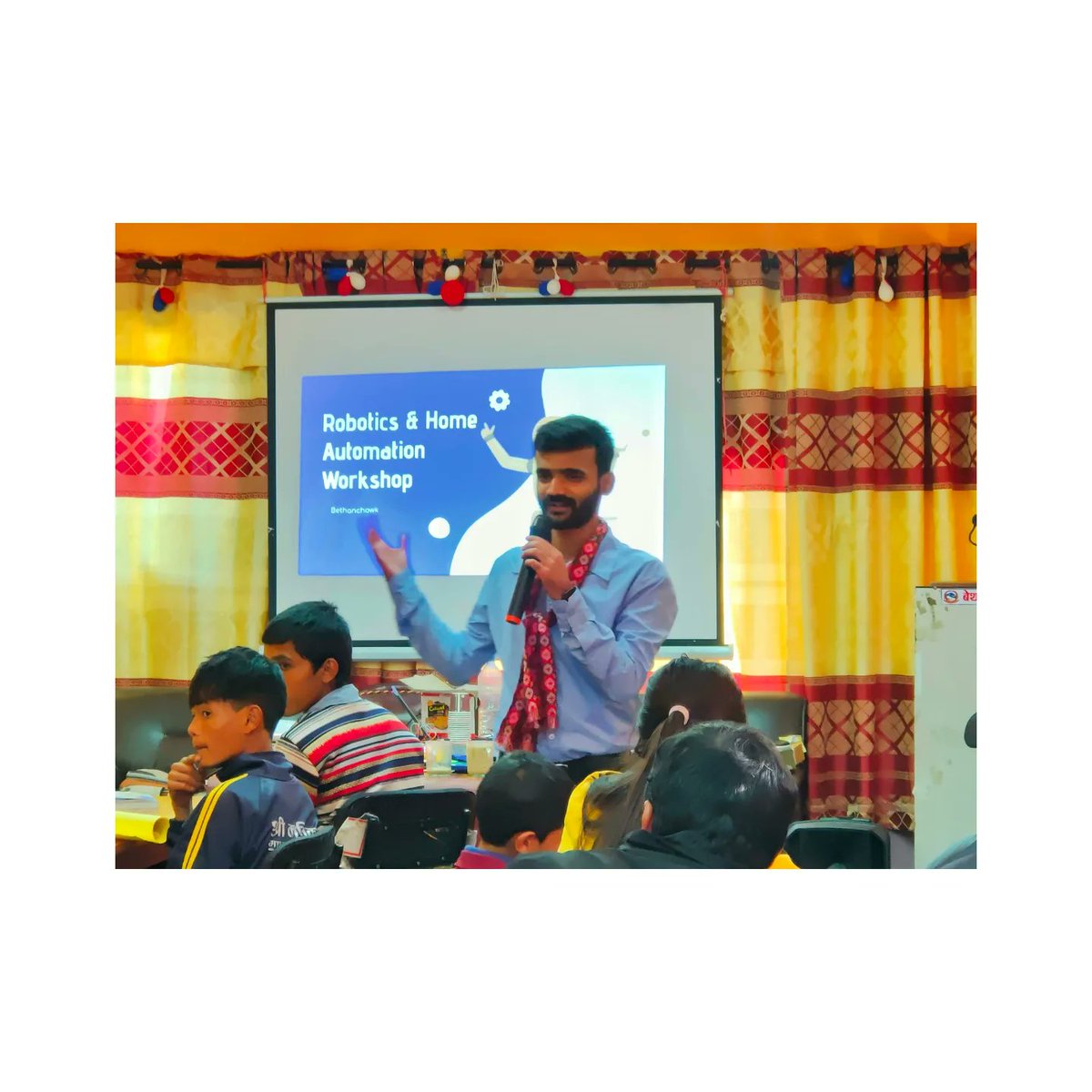 princism67's tweet photo. Grateful to lead a 3-Day Robotics &amp; Automation workshop in Bethanchowk, Kavre! Over 50 enthusiastic students and teachers joined in. Special shoutout to the amazing team behind the event. Exciting to see national &amp; local media coverage as well. 
#Robotics #tech #Automation https://t.co/fEgwM7pNHz