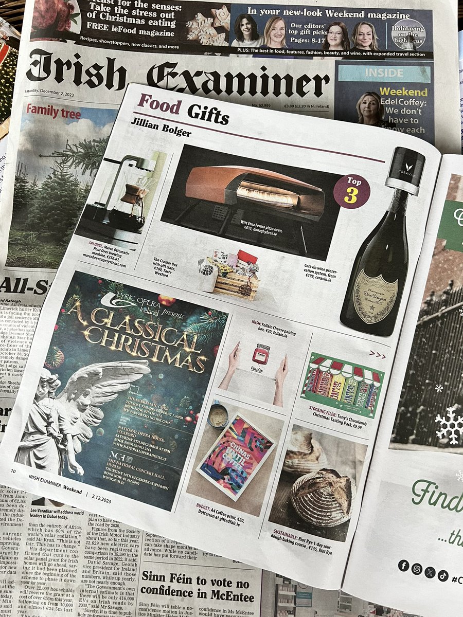 Thanks to @JillianBolger for including our Cracker Box in her top three Christmas food gifts in the @irishexaminer this weekend 🎄🎁 #buyapaper #christmasgifts #buylocal