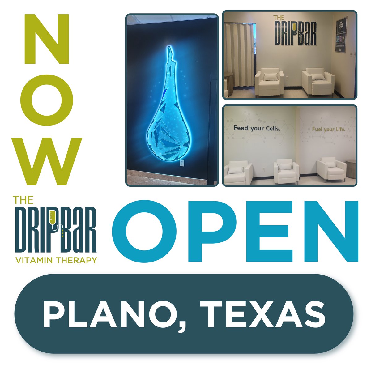We are so excited to announce The DRIPBaR is NOW OPEN in Plano, Texas, proudly serving the Dallas and Collin County area! See you real soon at The DRIPBaR Plano. #TheDRIPBaRPlano #Plano #NowOpen #IVDrips #VitaminTherapy #VitaminInfusions #PlanoTX #TheDRIPBaR