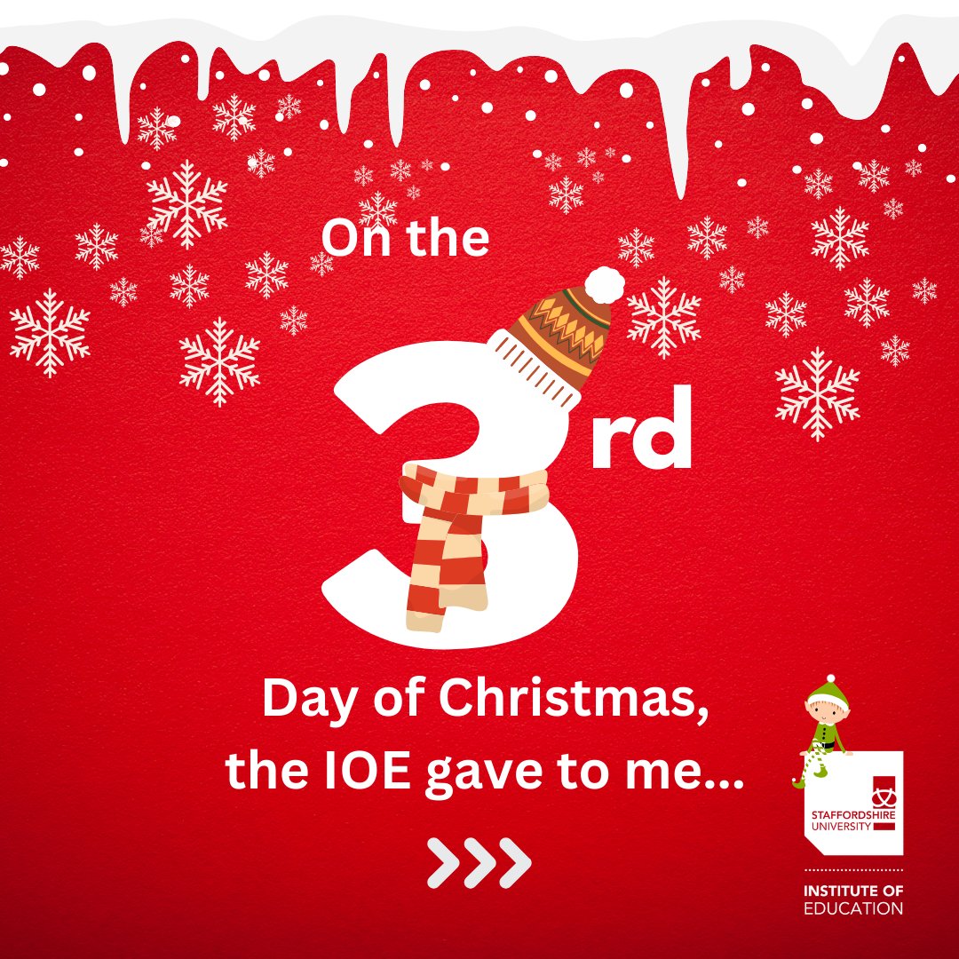 UniofStaffsIOE's tweet photo. Spotlight on our amazing PGCE courses for the #12daysofchristmas from the IOE 🎅  
Take a look: https://t.co/5MRbRJ1bmO 

#PGCE #IOEStaffs #WhereYouMatter #Traintoteach #christmas #Getintoteaching @staffsuni #University #UKUniversity #Teaching #PrimaryTeacher #PE https://t.co/gXmAAxJn8B