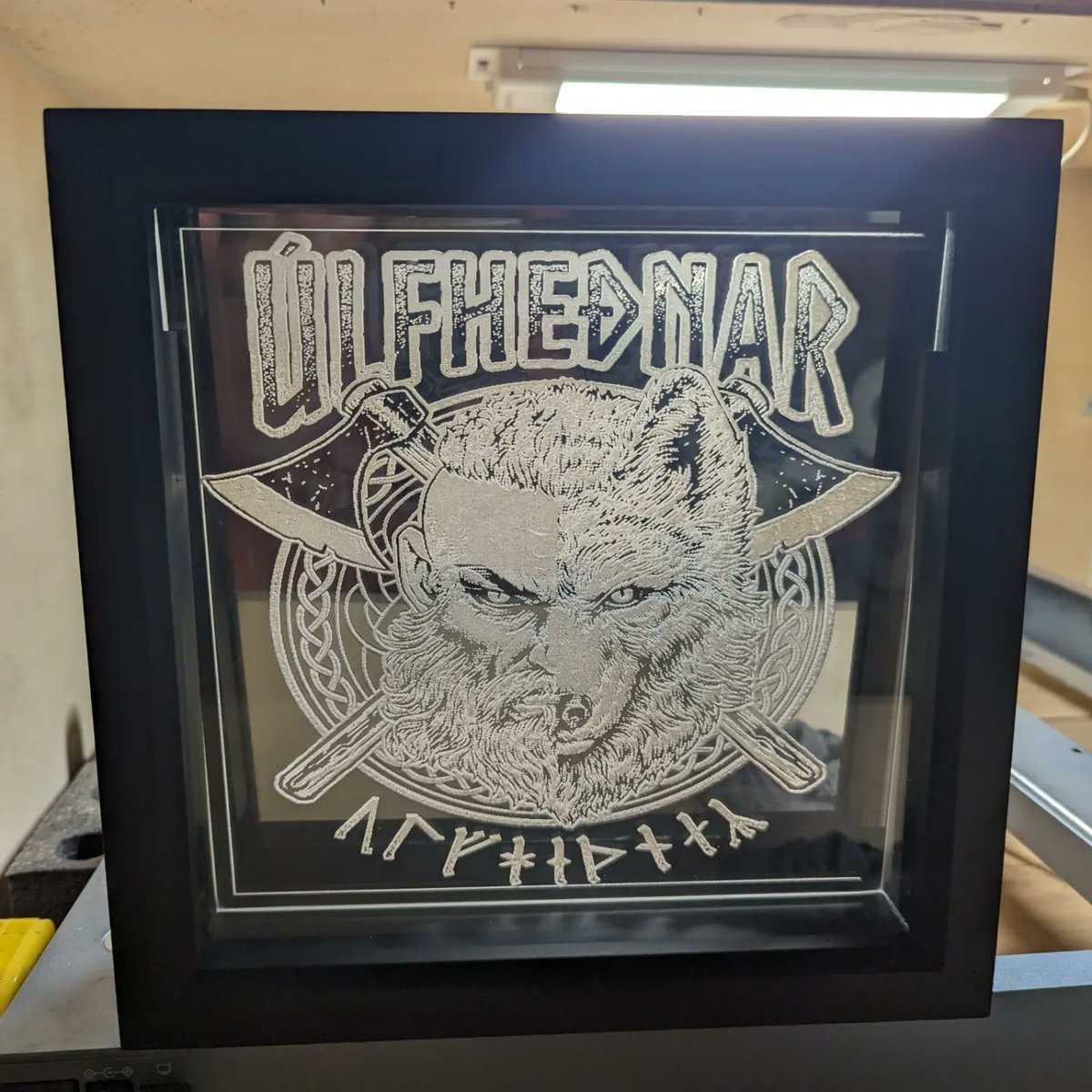 Laser engraving available from Lone Wolf Customs. Message me for pricing, and items that are available.