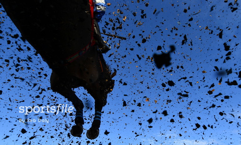 Screaming Colours, with Patrick Michael O'Brien up, jumps the last during the first circuit of the Bar One Racing Porterstown Handicap Steeplechase on day two of the Fairyhouse Winter Festival. 📸 @SebaJFDaly sportsfile.com/more-images/77…