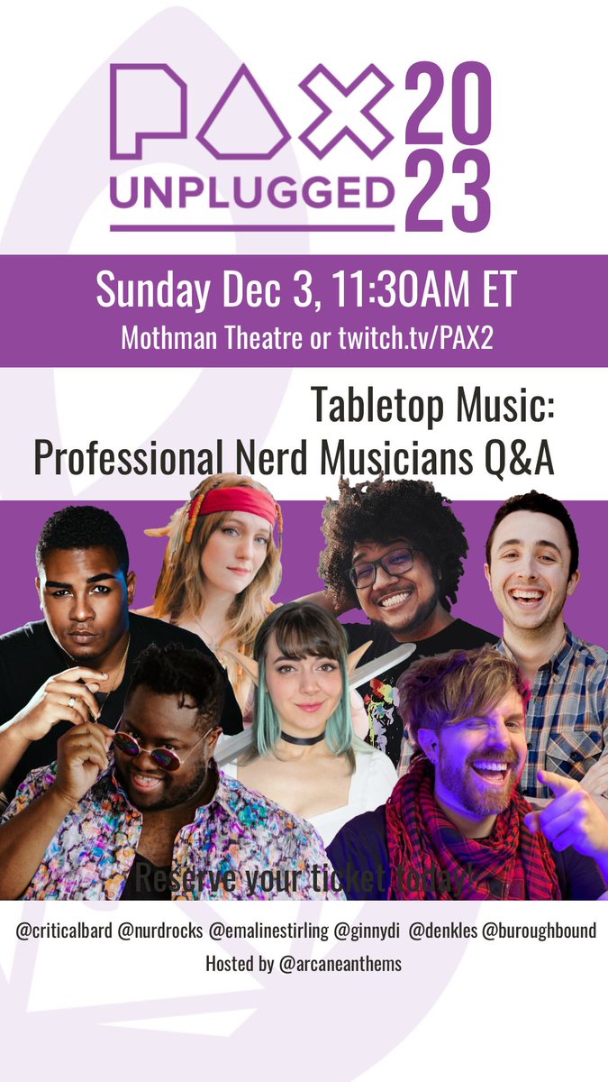 Watch from home! Tabletop Music: Professional Nerd Musicians Q&A

#PAXUnplugged