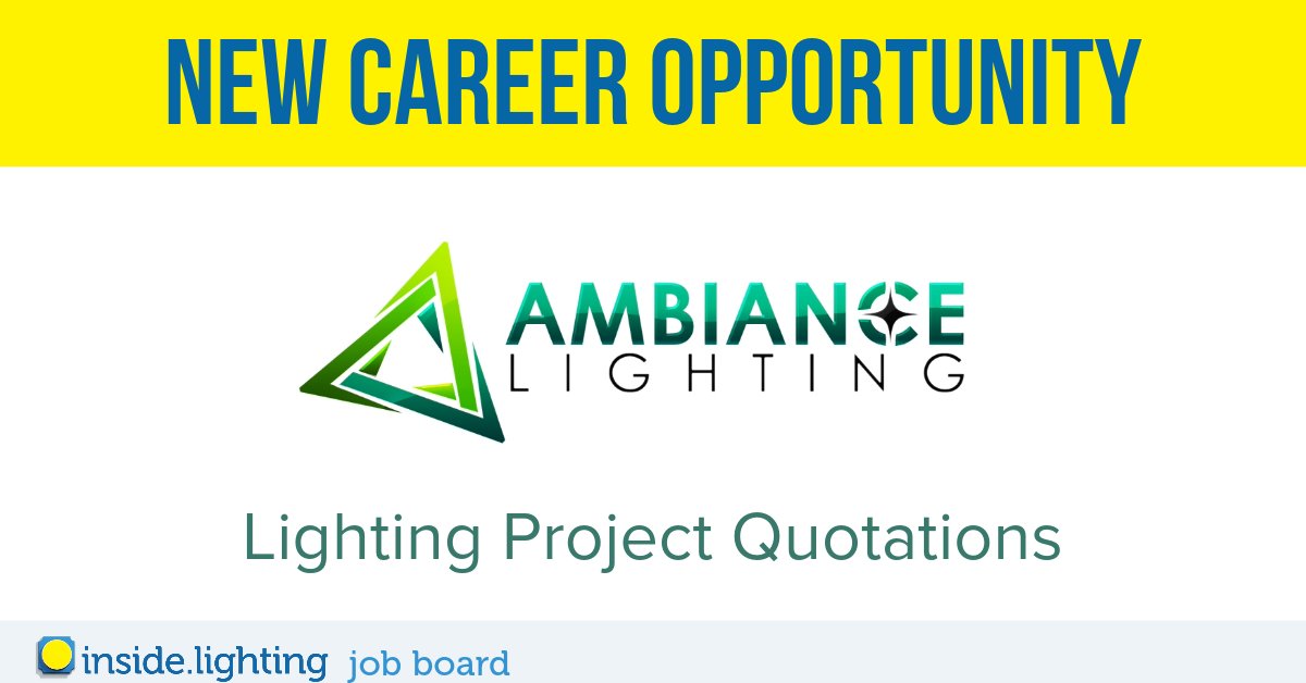 Ambiance Lighting in Maryland is looking for a talented lighting person to join the team. Is it you or someone you know?  inside.lighting/lighting-megab…

********************

#lighting #led #ledlighting #dcjobs #marylandjobs