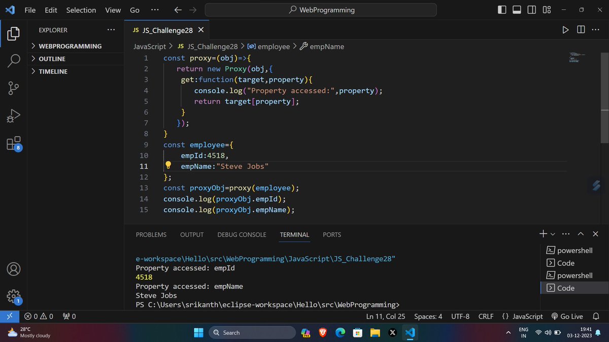 srikanth2717's tweet photo. Here's the #day28challenge of #30daysofjavascript with
@scaler_official
#scalerDiscord #ScalerTopic https://t.co/zbGLK23hQK