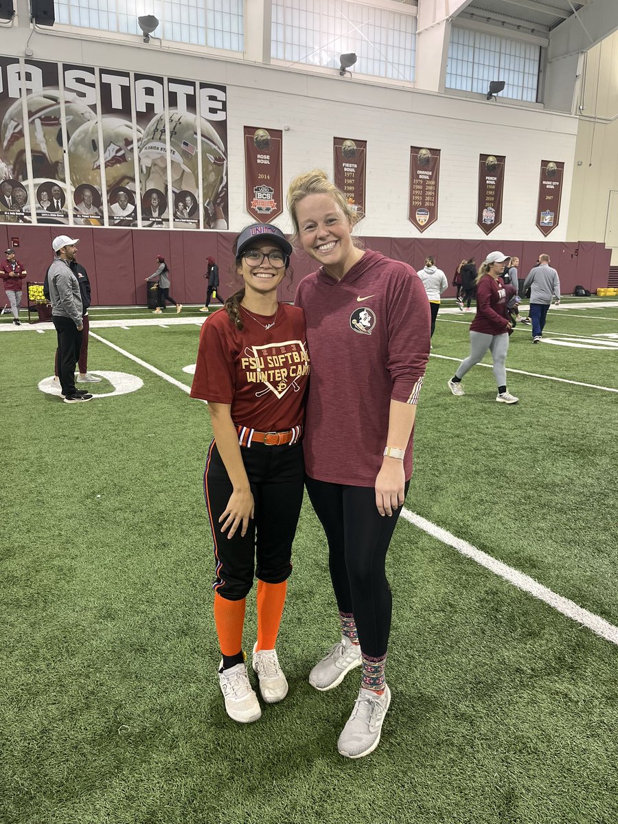 Thank you @FSU_Softball for hosting an amazing camp. I learned new skills and tools to take my defense and offense to the next level. Thanks coaches and players. Go Noles!! @Coach_Alameda @FSU_CoachWilson @TCam_FSUSB @meghanking48 @unitysmithfl