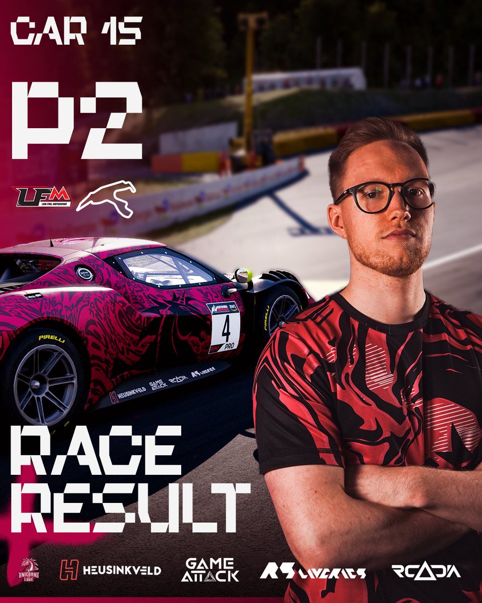 Unicorns of Love | Sim Racing ๐ฆ (@uol_simracing) on Twitter photo The team around <a href="/michi_tauscher/">Michael Tauscher</a> successfully took second place in a wet 12-hour race at Spa! ๐ง๐ช
After a difficult qualifying, the boys worked their way back to the front and almost caught up with the eventual winners. #fearourhorns ๐ฆ๐ฅ The team around <a href="/michi_tauscher/">Michael Tauscher</a> successfully took second place in a wet 12-hour race at Spa! ๐ง๐ช
After a difficult qualifying, the boys worked their way back to the front and almost caught up with the eventual winners. #fearourhorns ๐ฆ๐ฅ