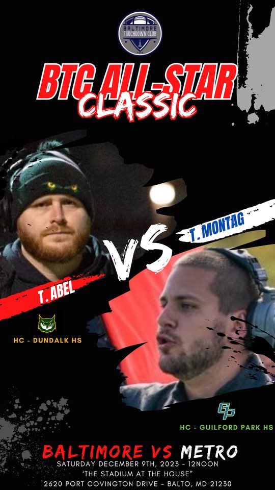 Just 5 days away! 
@CoachAbelDHS and Team Baltimore 
<a href="/tommy_montag/">Tom Montag</a>  and Team Metro

Who you got?