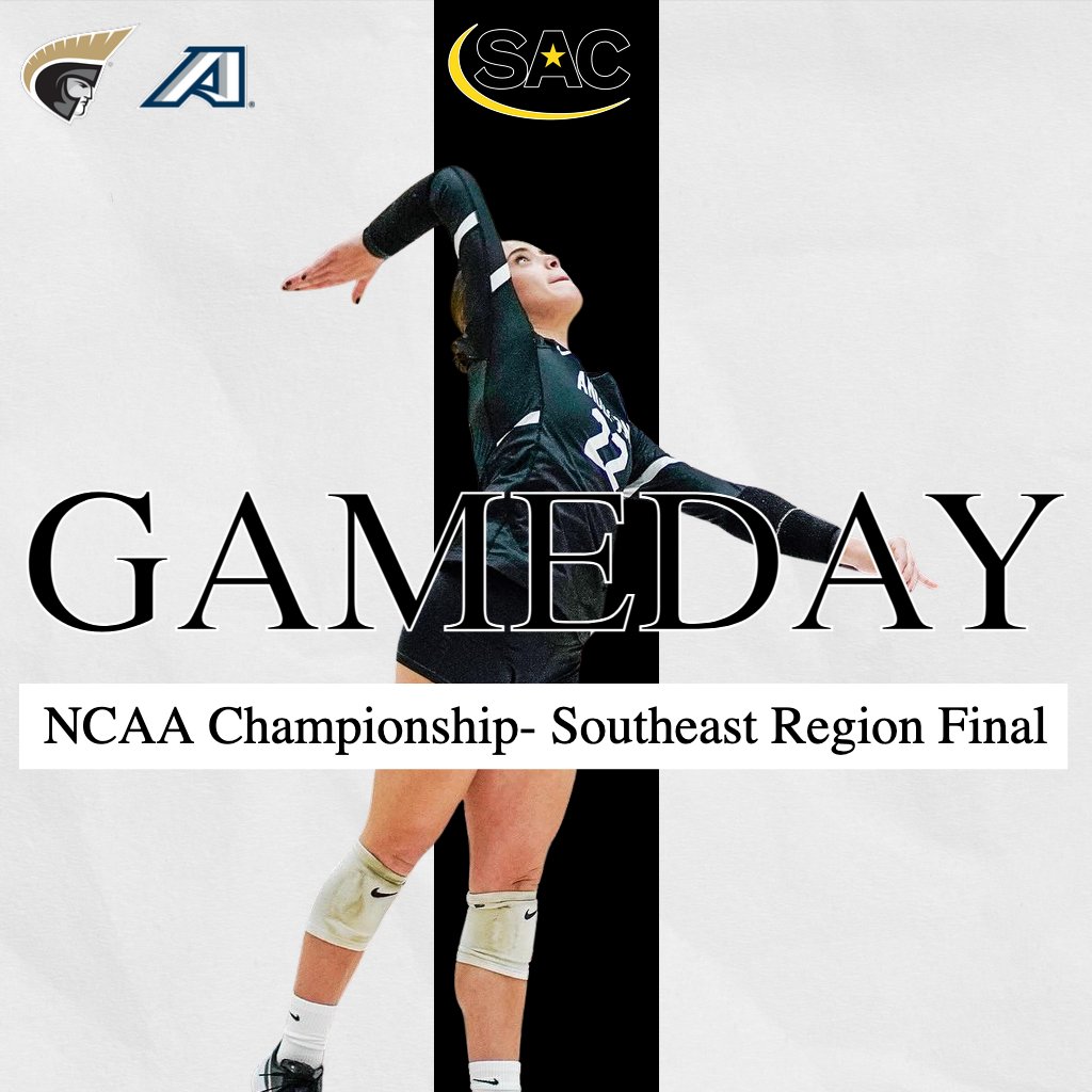 SAC_Athletics's tweet photo. 𝐆𝐀𝐌𝐄𝐃𝐀𝐘 🏐

Good luck to @AUTrojans volleyball as they compete in the NCAA Southeast Region Final against Augusta!

#MakeSACYours #SACVB https://t.co/zGBOIqLb4V