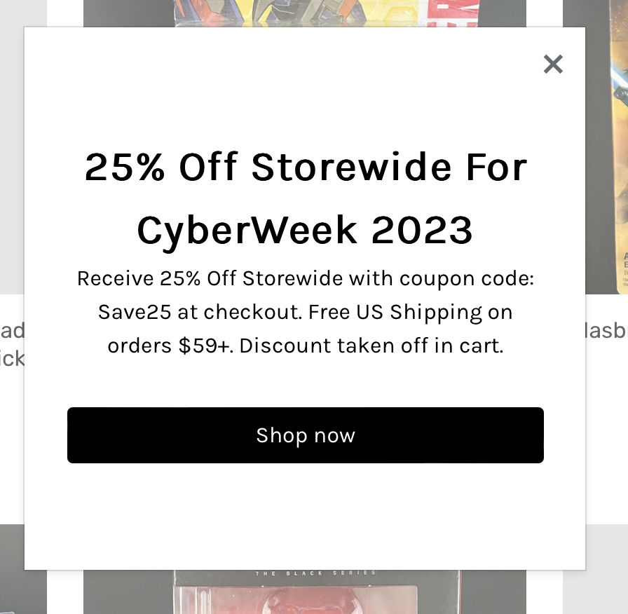 BoopToys's tweet photo. #CyberWeek Sale!
Shop now at https://t.co/P7PD7y36g0, and check out all listings here - https://t.co/59kZxN1cp2
Save 25% off storewide with coupon code: Save25 at checkout.
#actionfigures #CyberWeekDeals #toycollector https://t.co/U4nqdBtxoP