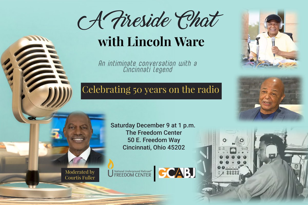 Happening this week: Lincoln Ware has been a staple on Cincinnati radio for the last 50 years. GCABJ is proud to partner with the National Underground Railroad Freedom Center to honor a broadcasting legend. Saturday, December 9 at 1pm. The event is free and open to the public.